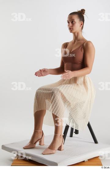 Woman White Slim Female Studio Poses