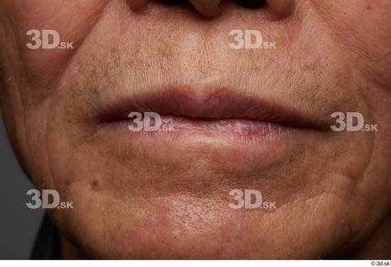 Face Mouth Skin Man Asian Slim Wrinkles Studio photo references