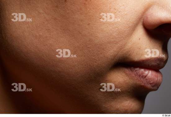 Face Mouth Cheek Skin Woman Black Slim Studio photo references