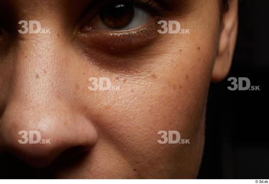 Face Cheek Skin Woman Black Slim Studio photo references