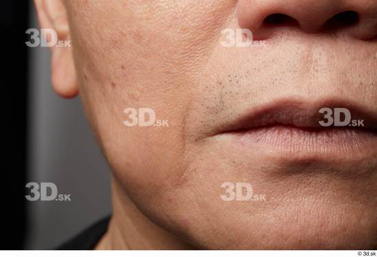 Face Mouth Cheek Skin Man Asian Slim Wrinkles Studio photo references