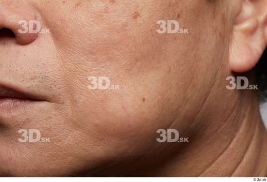 Face Cheek Skin Man Asian Slim Wrinkles Studio photo references