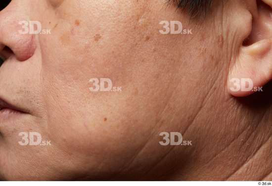 Face Cheek Ear Skin Man Asian Slim Wrinkles Studio photo references