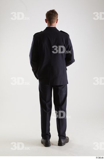 Whole Body Man White Uniform Slim Studio photo references