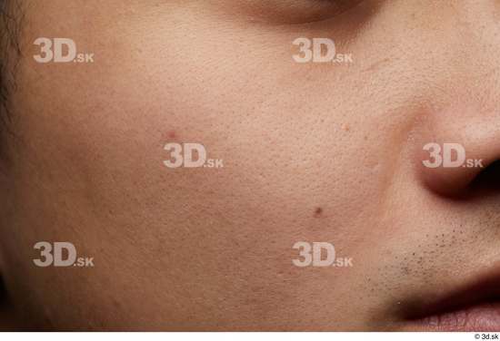 Face Cheek Skin Man Asian Slim Studio photo references