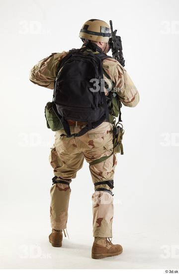 Whole Body Weapons-Rifle Man Pose with machine rifle White Army Athletic Bearded Studio photo references