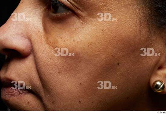 Face Mouth Nose Cheek Skin Woman Black Slim