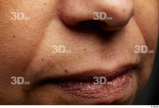 Face Mouth Nose Cheek Skin Woman Black Slim