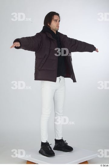 Man White Slim Male Studio Poses