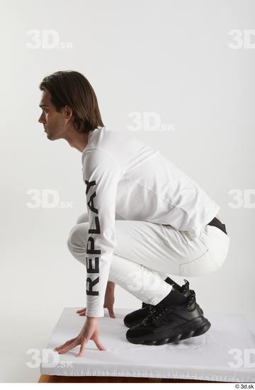 Man White Slim Male Studio Poses