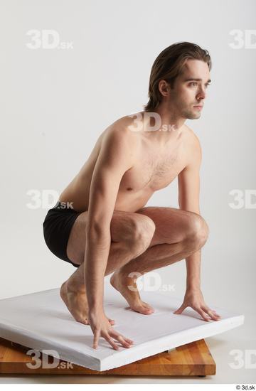 Man White Slim Male Studio Poses