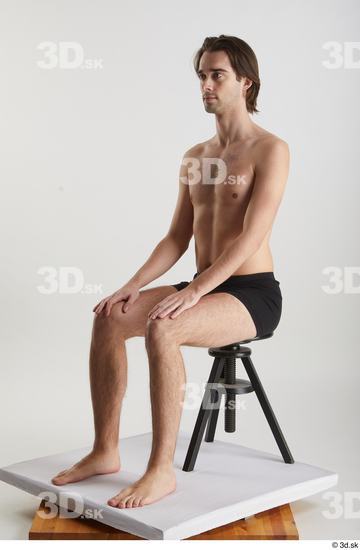 Man White Slim Male Studio Poses