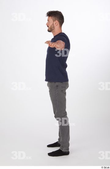 Whole Body Man T poses White Casual Slim Athletic Standing Street photo references
