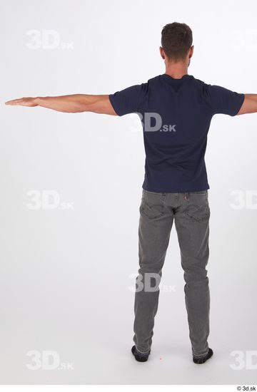Whole Body Man T poses White Casual Slim Athletic Standing Street photo references