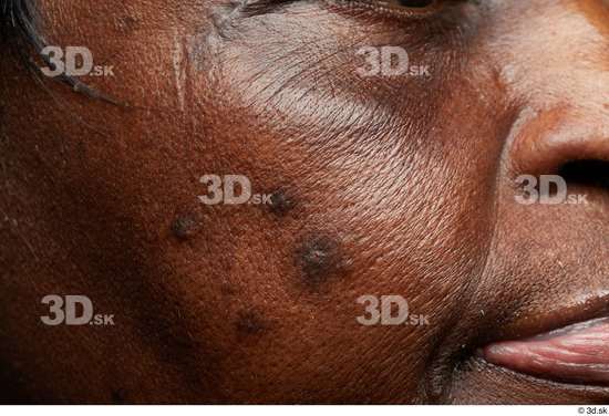 Face Mouth Cheek Skin Woman Black Chubby Wrinkles Studio photo references