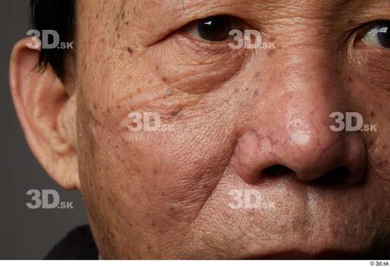 Eye Face Nose Cheek Ear Man Asian Slim Wrinkles Studio photo references