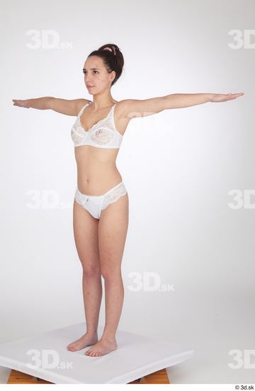 Woman White Slim Female Studio Poses