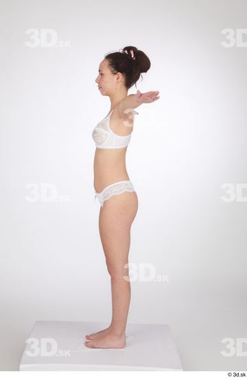 Woman White Slim Female Studio Poses