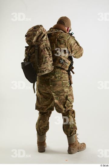 Whole Body Weapons-Rifle Man Pose with machine rifle White Army Athletic Bearded Studio photo references