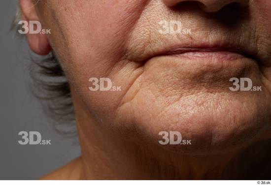 and more Face Mouth Cheek Skin Woman White Chubby Wrinkles Studio photo references