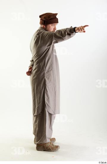 Whole Body Man White Uniform Athletic Bearded Studio photo references