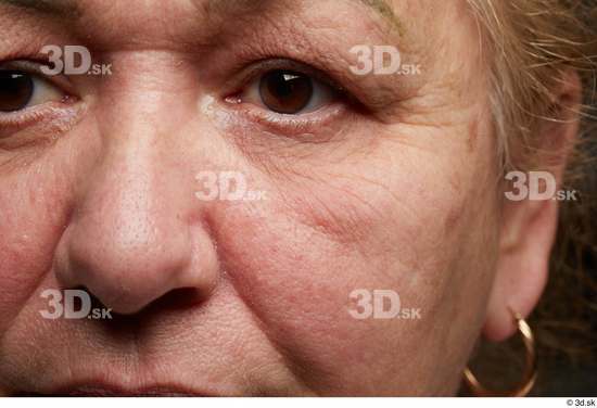 Eye Nose Cheek Skin Woman Chubby Wrinkles Studio photo references