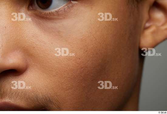 Whole Body Man Black Slim Face Skin Textures