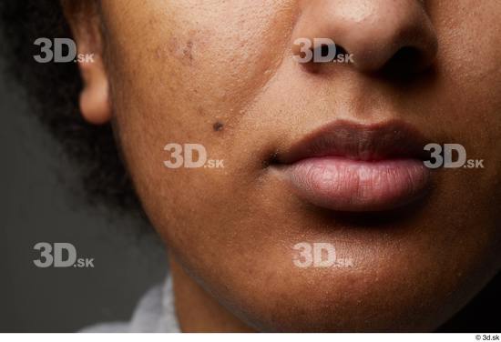 Mouth Nose Cheek Skin Woman Black Slim Studio photo references