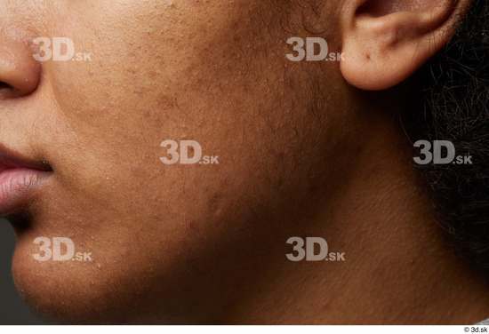 Cheek Ear Skin Woman Black Slim Studio photo references