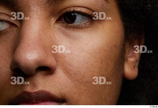 Eye Nose Cheek Skin Woman Black Slim Studio photo references