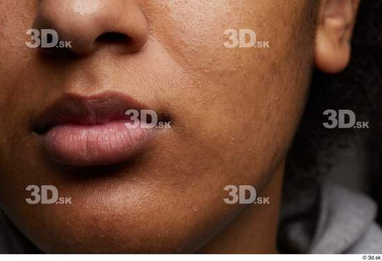 Mouth Cheek Skin Woman Black Slim Studio photo references