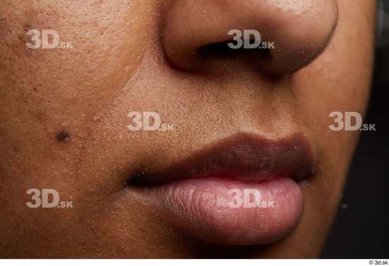 Mouth Nose Cheek Skin Woman Black Slim Studio photo references
