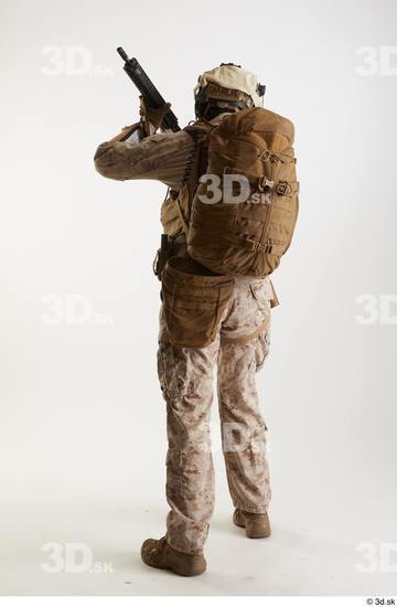 Whole Body Weapons-Rifle Man Pose with machine rifle White Army Athletic Studio photo references