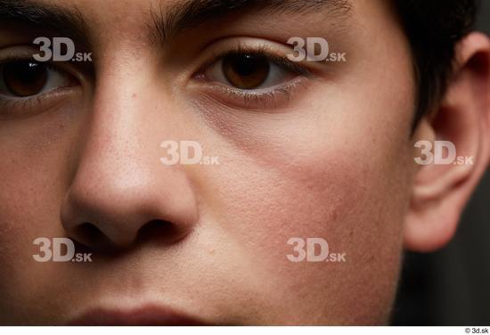 Eye Nose Cheek Ear Skin Man Slim Studio photo references