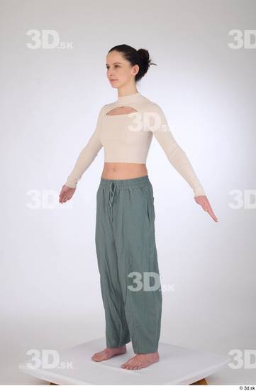 Woman White Slim Female Studio Poses