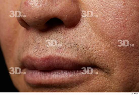 Mouth Nose Cheek Skin Man Asian Slim Wrinkles Studio photo references