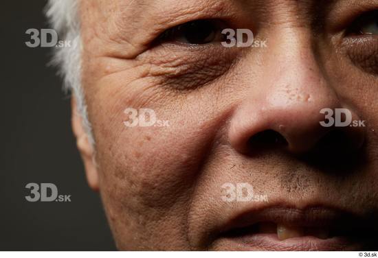 Eye Face Mouth Nose Cheek Skin Man Asian Slim Wrinkles Studio photo references