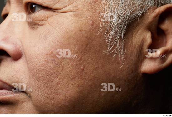Face Cheek Ear Hair Skin Man Asian Slim Wrinkles Studio photo references