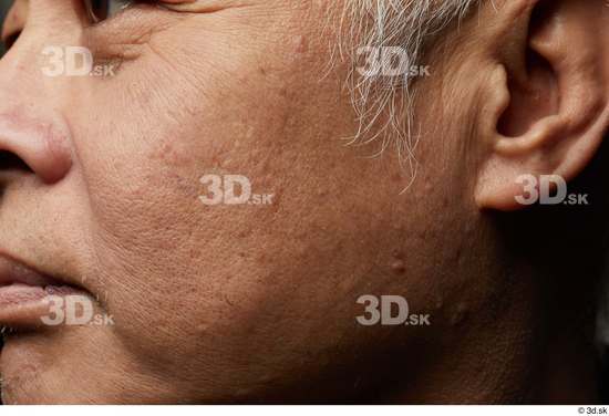 Face Cheek Ear Hair Skin Man Asian Slim Wrinkles Studio photo references