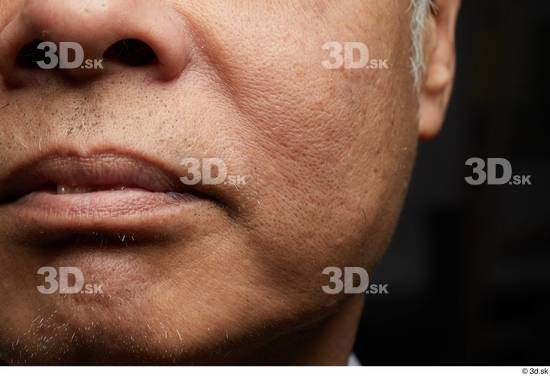 Face Mouth Nose Cheek Skin Man Asian Slim Wrinkles Studio photo references