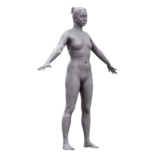 Whole Body Woman White 3D Artec Bodies