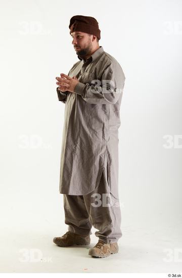 Whole Body Man T poses White Uniform Athletic Bearded Studio photo references