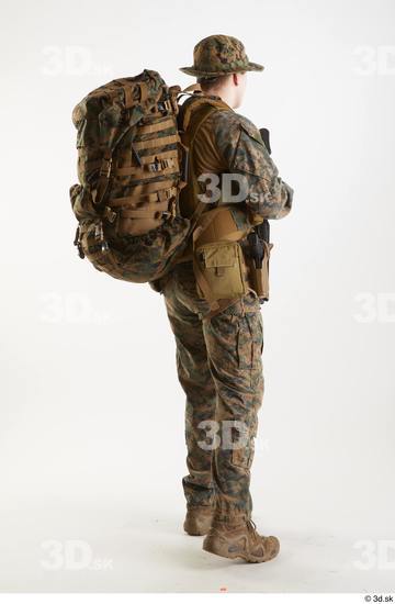 Whole Body Weapons-Rifle Man Pose with machine rifle White Army Athletic Studio photo references