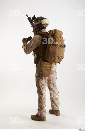 Whole Body Weapons-Rifle Man Pose with machine rifle White Army Athletic Costume photo references