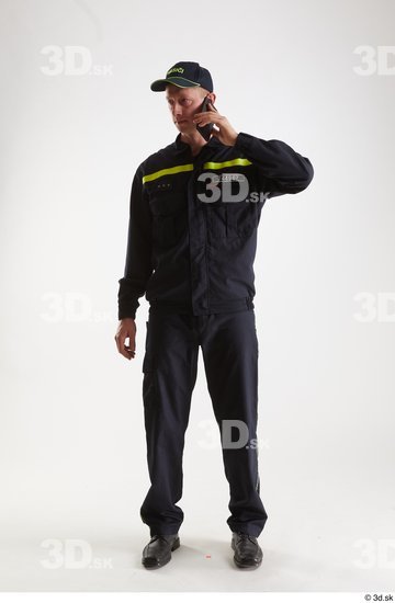 Whole Body Man T poses White Uniform Athletic Studio photo references