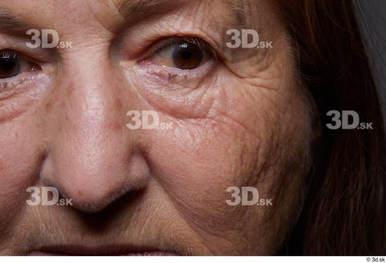 and more Eye Nose Cheek Skin Woman Chubby Wrinkles Studio photo references