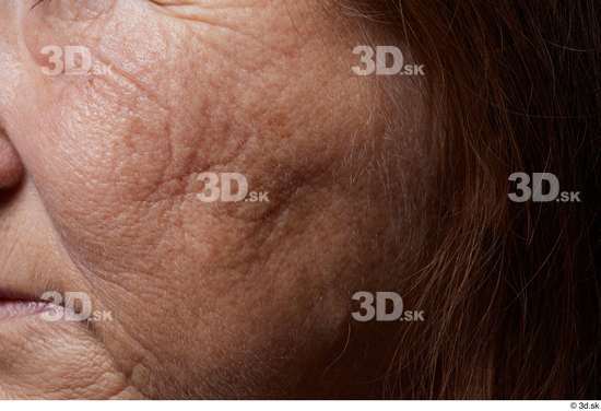 and more Cheek Skin Woman Chubby Wrinkles Studio photo references