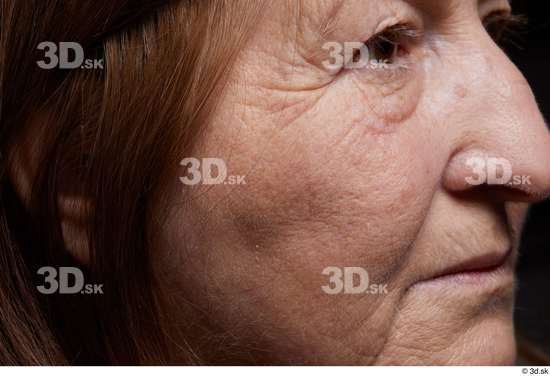 and more Eye Mouth Nose Cheek Hair Skin Woman Chubby Wrinkles Studio photo references