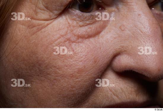 and more Nose Cheek Skin Woman Chubby Wrinkles Studio photo references