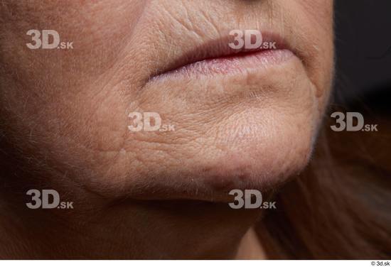 and more Mouth Cheek Skin Woman Chubby Wrinkles Studio photo references